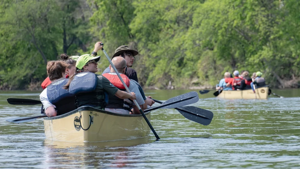 Paddling on the river
